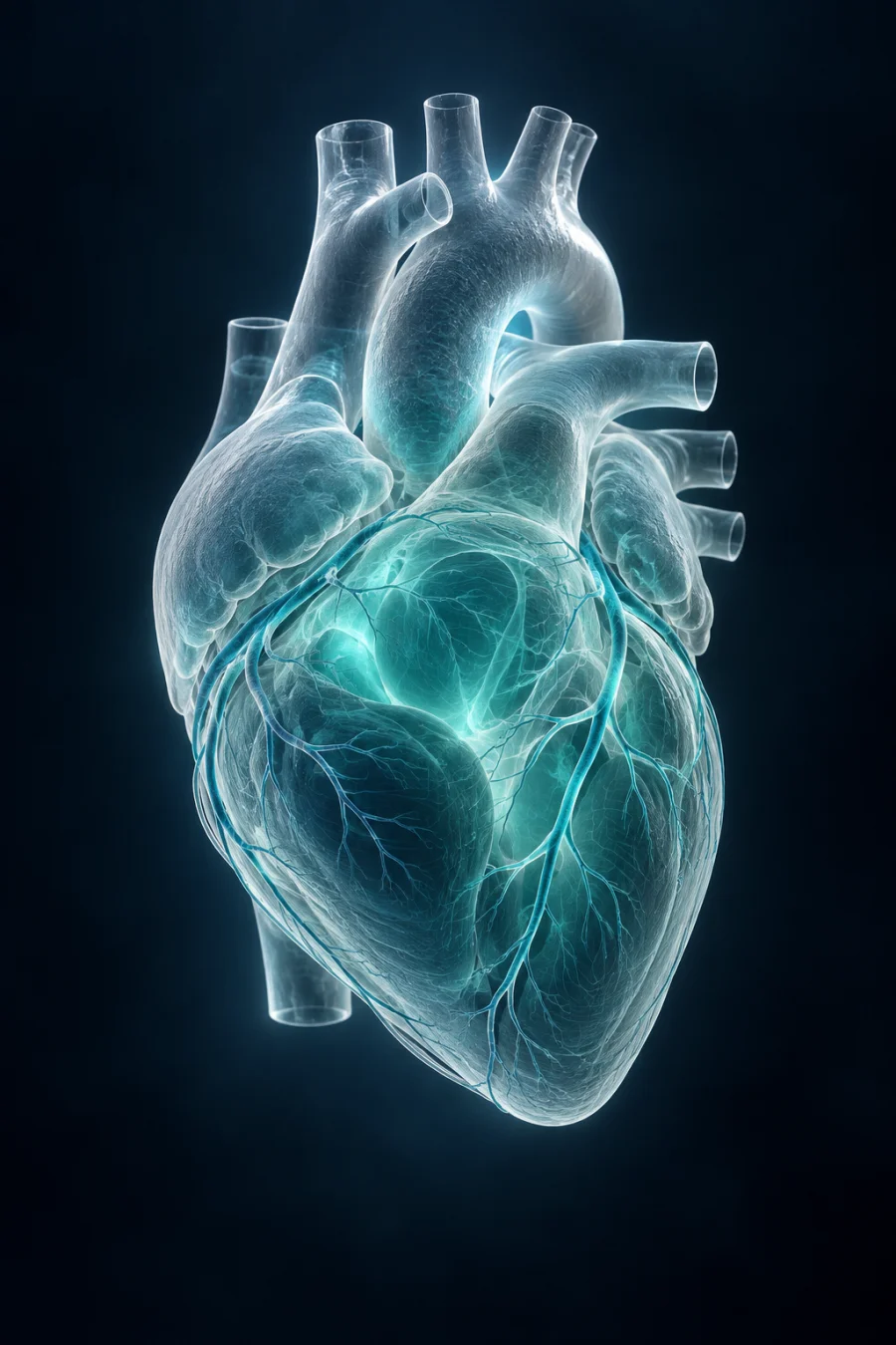 Translucent anatomical heart concept illustration